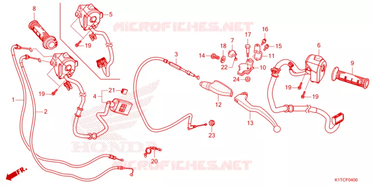 LEVIER DE GUIDON - CABLE - COMMODO Honda MOTO 300 CRF 2024  CRF300LRAR