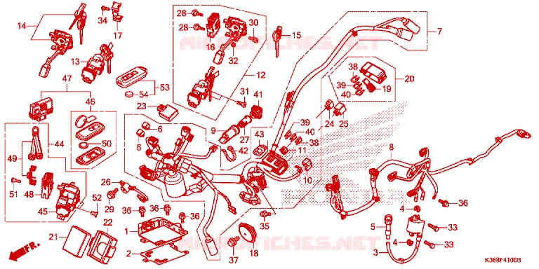 WIRE HARNESS/KEY SET Honda SCOOTER 150 PCX 2015  WW150F_TH