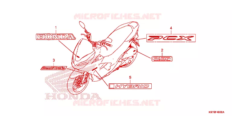 AUTOCOLLANTS Honda SCOOTER 150 PCX 2020  WW150L