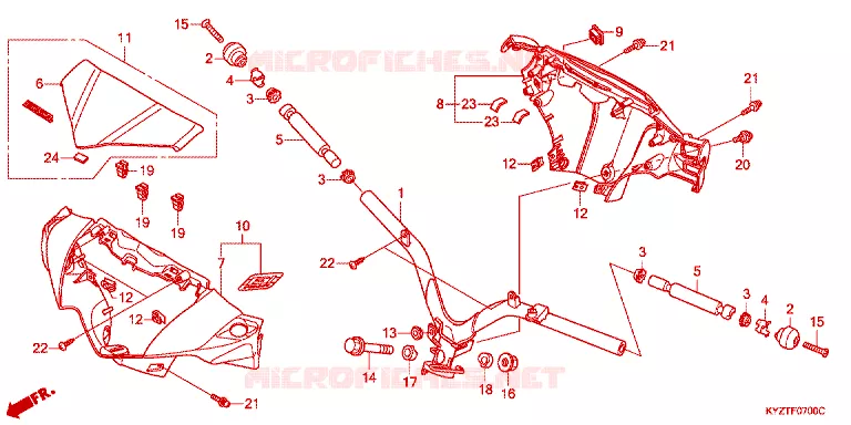 GUIDON - CARENAGE Honda MOTO 125 WAVE 2014  AFS125CSFE