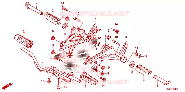 REPOSE PIED Honda MOTO 125 WAVE 2021  AFS125CSFM
