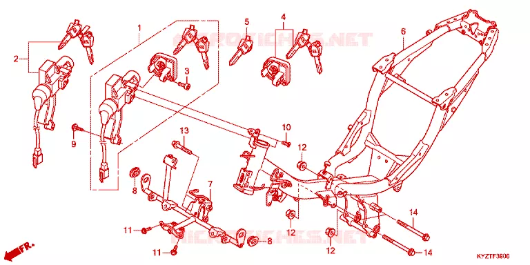 CADRE Honda MOTO 125 WAVE 2013  AFS125MSFD