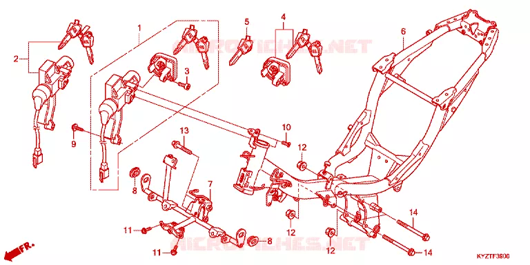 CADRE Honda MOTO 125 WAVE 2014  AFS125MSFE