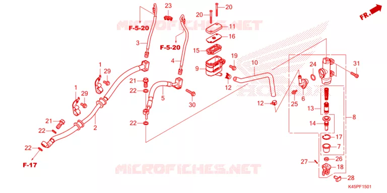 MAITRE CYLINDRE DE FREIN ARRIERE Honda MOTO 150 CBR 2021  CBR150RAM