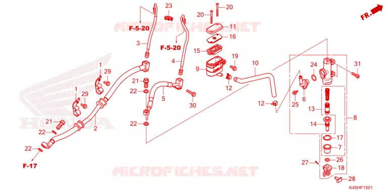 MAITRE CYLINDRE DE FREIN ARRIERE Honda MOTO 150 CBR 2021  CBR150RAM