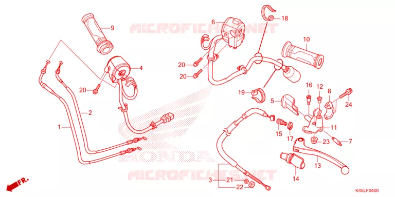 LEVIER DE GUIDON - CABLE - COMMODO Honda MOTO 150 CBR 2023  CBR150RAM_CA