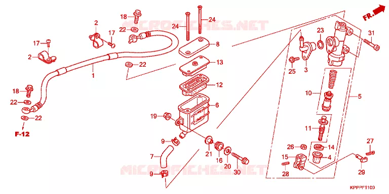 MAITRE CYLINDRE DE FREIN ARRIERE Honda MOTO 150 CBR 2012  CBR150RC