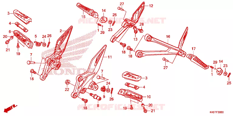REPOSE PIED Honda MOTO 150 CBR 2020  CBR150RK