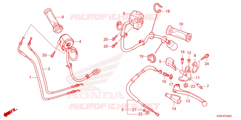 LEVIER DE GUIDON - CABLE - COMMODO Honda MOTO 150 CBR 2021  CBR150RM