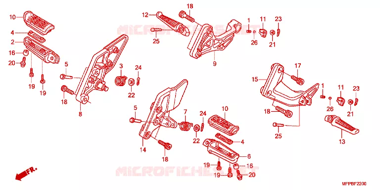 REPOSE PIED Honda MOTO 1300 CB 2012  CB1300AB_2J
