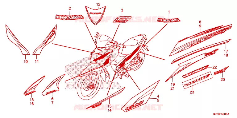 AUTOCOLLANTS Honda MOTO 125 WAVE 2015  AFS125CSFG