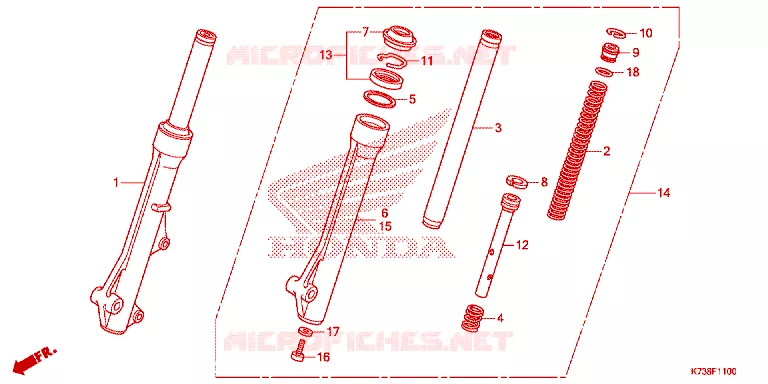 FOURCHE Honda MOTO 125 WAVE 2015  AFS125CSFG