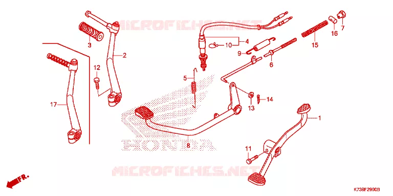 PEDALE Honda MOTO 125 WAVE 2015  AFS125CSFG