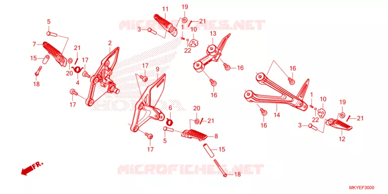 REPOSE PIED Honda MOTO 650 CB 2024  CB650RACR
