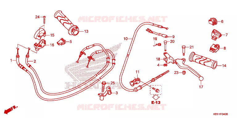 COMMODO - LEVIER - CABLE Honda SCOOTER 110 BEAT 2019  ACH110CSFK_PH
