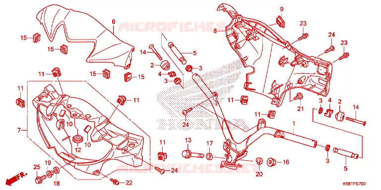 GUIDON - CARENAGE Honda MOTO 110 WAVE 2018  AFS110MCFJ_TH