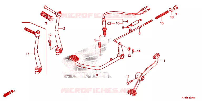 PEDALE Honda MOTO 125 WAVE 2016  AFS125CSFG
