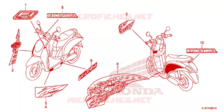 AUTOCOLLANTS Honda SCOOTER 110 SCOOPY 2012  ACF110SFC_AB