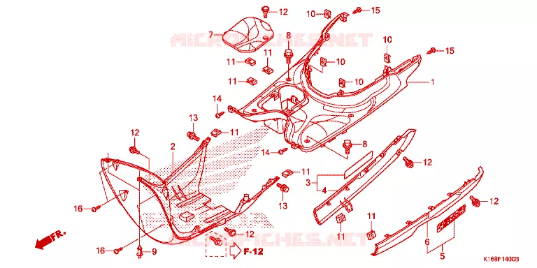 MARCHE PIEDS Honda SCOOTER 110 SCOOPY 2014  ACF110SFE_2TH