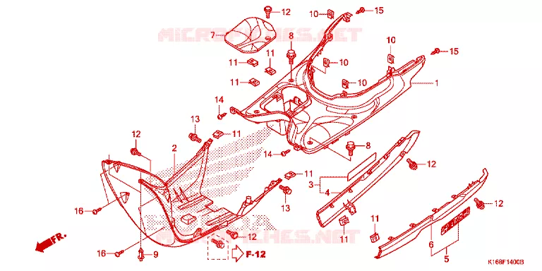 MARCHE PIEDS Honda SCOOTER 110 SCOOPY 2014  ACF110SFE_3TH