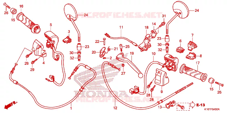 COMMODO - LEVIER - CABLE Honda SCOOTER 110 SCOOPY 2014  ACF110SFE_3TH
