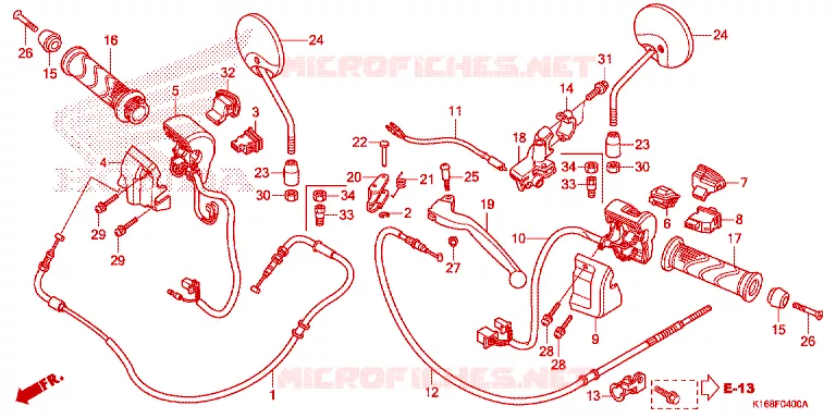 LEVIER DE GUIDON - CABLE - COMMODO Honda SCOOTER 110 SCOOPY 2014  ACF110SFE_TH