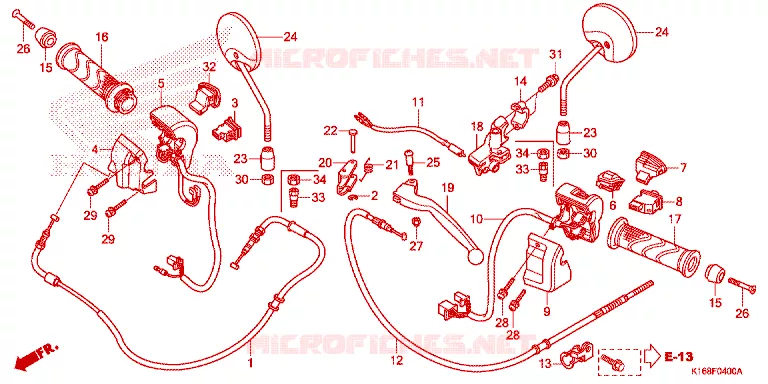 LEVIER DE GUIDON - CABLE - COMMODO Honda SCOOTER 110 SCOOPY 2015  ACF110SFF