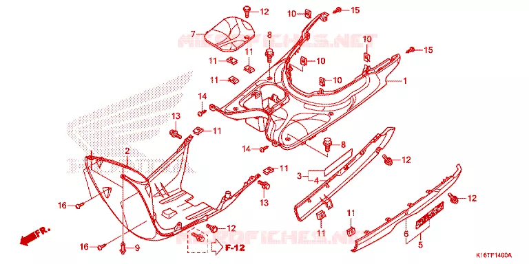 MARCHE PIEDS Honda SCOOTER 110 SCOOPY 2015  ACF110SFF_2TH