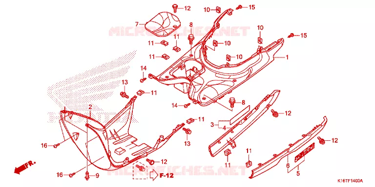 MARCHE PIEDS Honda SCOOTER 110 SCOOPY 2016  ACF110SFG_3TH