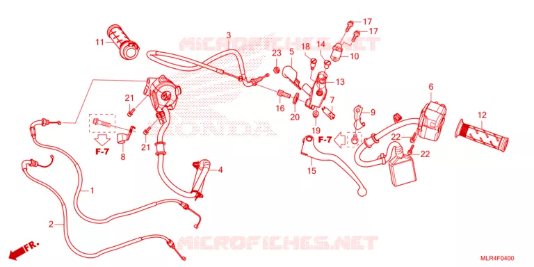 LEVIER DE GUIDON - CABLE - COMMODO Honda MOTO 500 CBR 2024  CBR500RAR