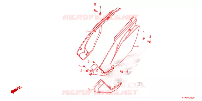 COUVERCLES LATERAUX Honda MOTO 110 CRF 2025  CRF110FS