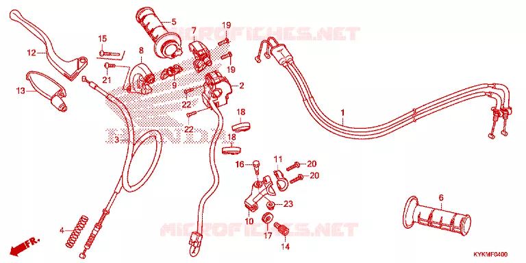 LEVIER DE GUIDON - CABLE - COMMODO Honda MOTO 110 CRF 2025  CRF110FS