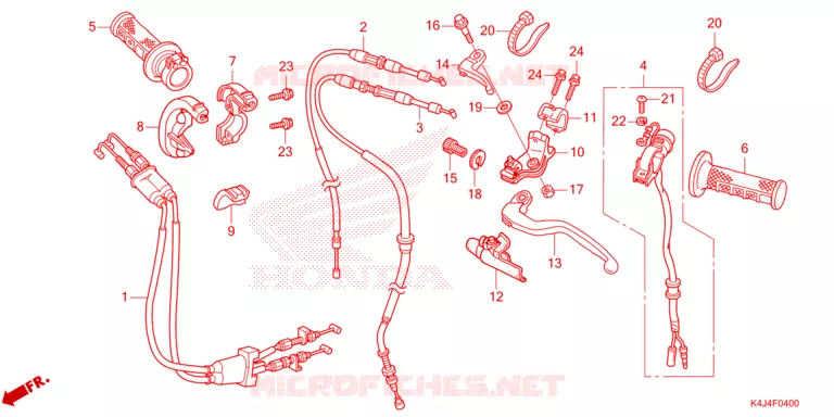 LEVIER DE GUIDON - CABLE - COMMODO Honda MOTO 150 CRF 2025  CRF150RBS