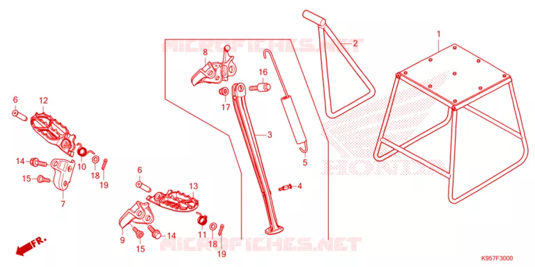 REPOSE PIED - BEQUILLE Honda MOTO 250 CRF 2025  CRF250RS