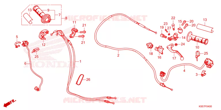 LEVIER DE GUIDON - CABLE - COMMODO Honda MOTO 250 CRF 2025  CRF250RWES
