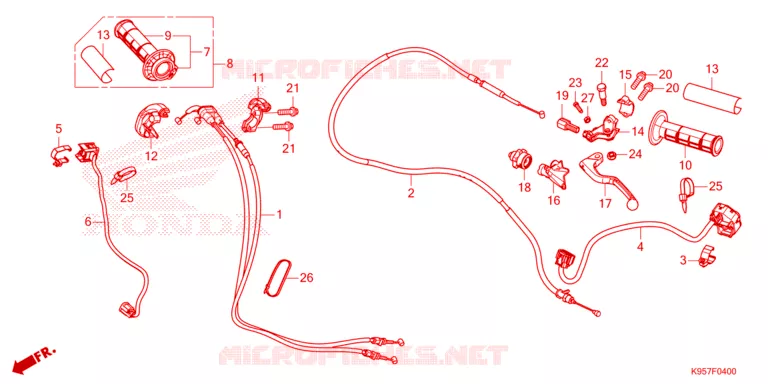 LEVIER DE GUIDON - CABLE - COMMODO Honda MOTO 250 CRF 2025  CRF250RXS