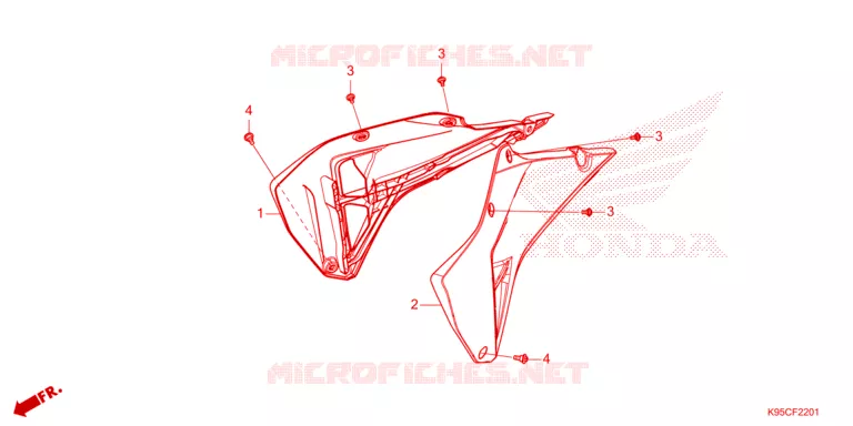 OUIES DE RADIATEUR Honda MOTO 250 CRF 2025  CRF250RXS