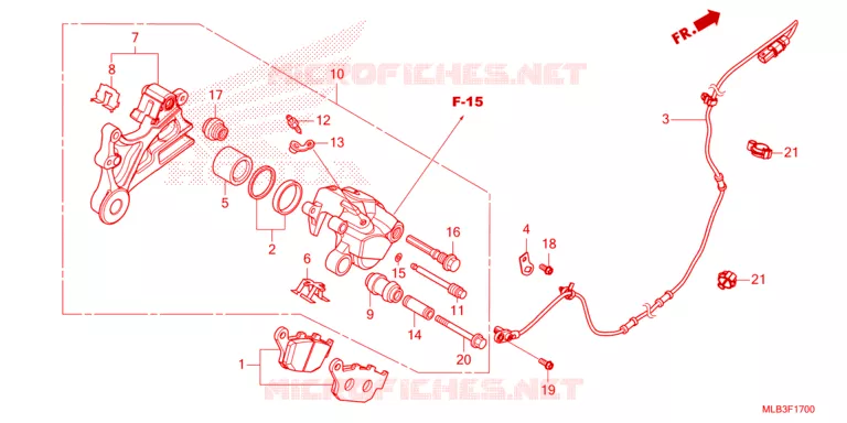 ETRIER DE FREIN ARRIERE Honda MOTO 750 HORNET 2024  CB750AP