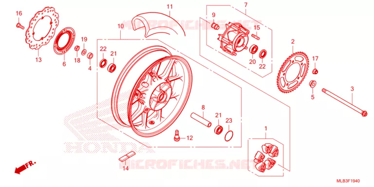 ROUE ARRIERE Honda MOTO 750 HORNET 2024  CB750AP