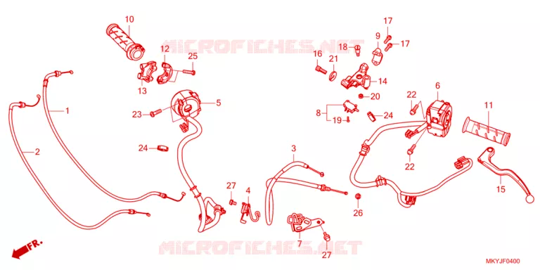 LEVIER DE GUIDON - CABLE - COMMODO Honda MOTO 650 CB 2024  CB650RACR