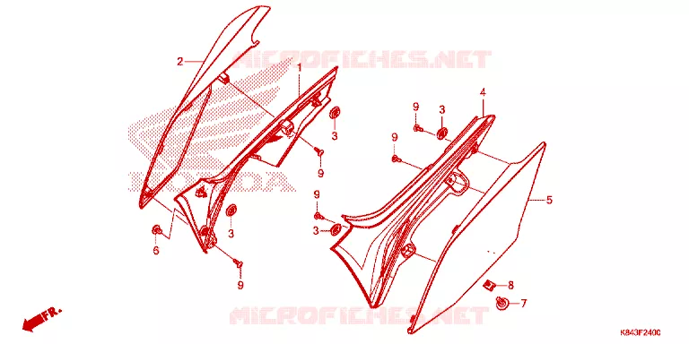 COUVERCLES LATERAUX Honda MOTO 150 CRF 2021  CRF150LL