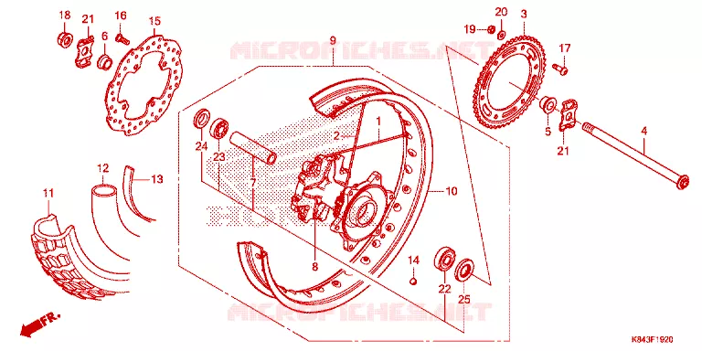 ROUE ARRIERE Honda MOTO 150 CRF 2021  CRF150LL