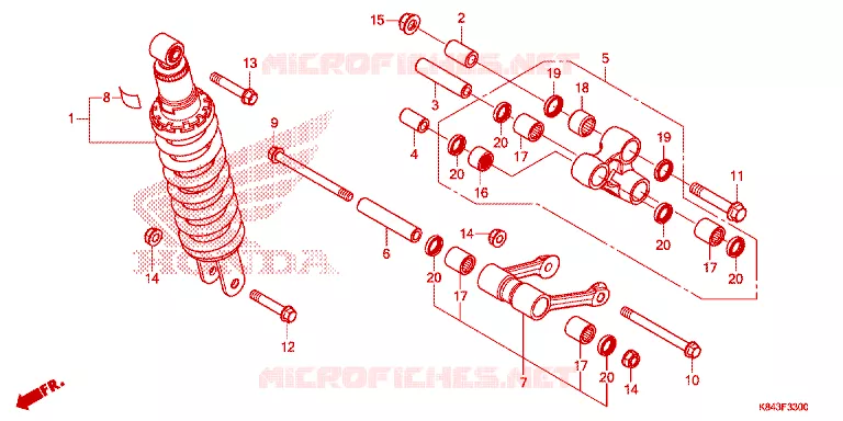 AMORTISSEUR ARRIERE Honda MOTO 150 CRF 2020  CRF150LL