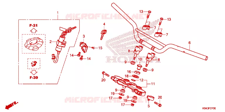 GUIDON - TE DE FOURCHE Honda MOTO 150 CRF 2023  CRF150LN