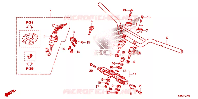 GUIDON - TE DE FOURCHE Honda MOTO 150 CRF 2022  CRF150LN