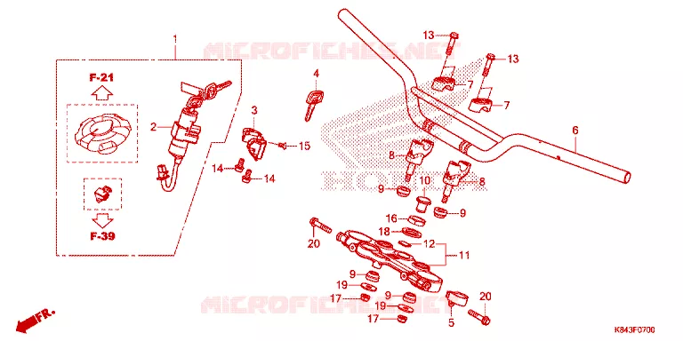 GUIDON - TE DE FOURCHE Honda MOTO 150 CRF 2023  CRF150LN