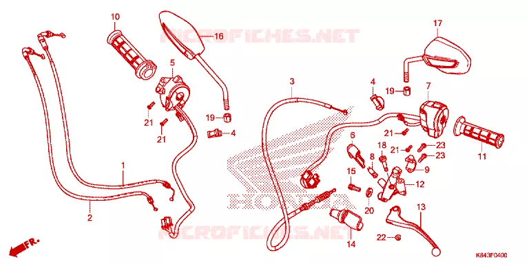 LEVIER DE GUIDON - CABLE - COMMODO Honda MOTO 150 CRF 2024  CRF150LN