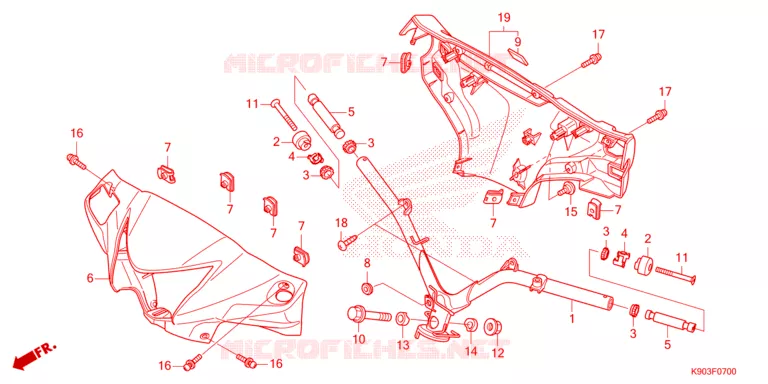 GUIDON - CARENAGE Honda MOTO 110 WAVE 2024  AFS110SFR