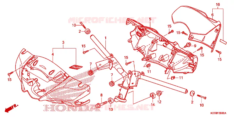GUIDON - CARENAGE Honda SCOOTER 150 SH 2013  SH150D