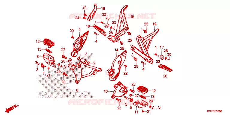 REPOSE PIED Honda MOTO 1000 AFRICA-TWIN 2019  CRF1000A2K